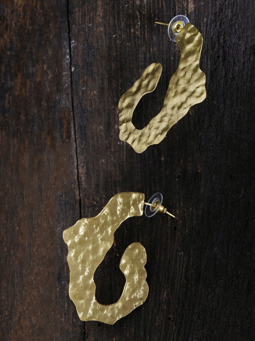 

Yellow Chimes Gold-Plated Contemporary Half Hoop Earrings