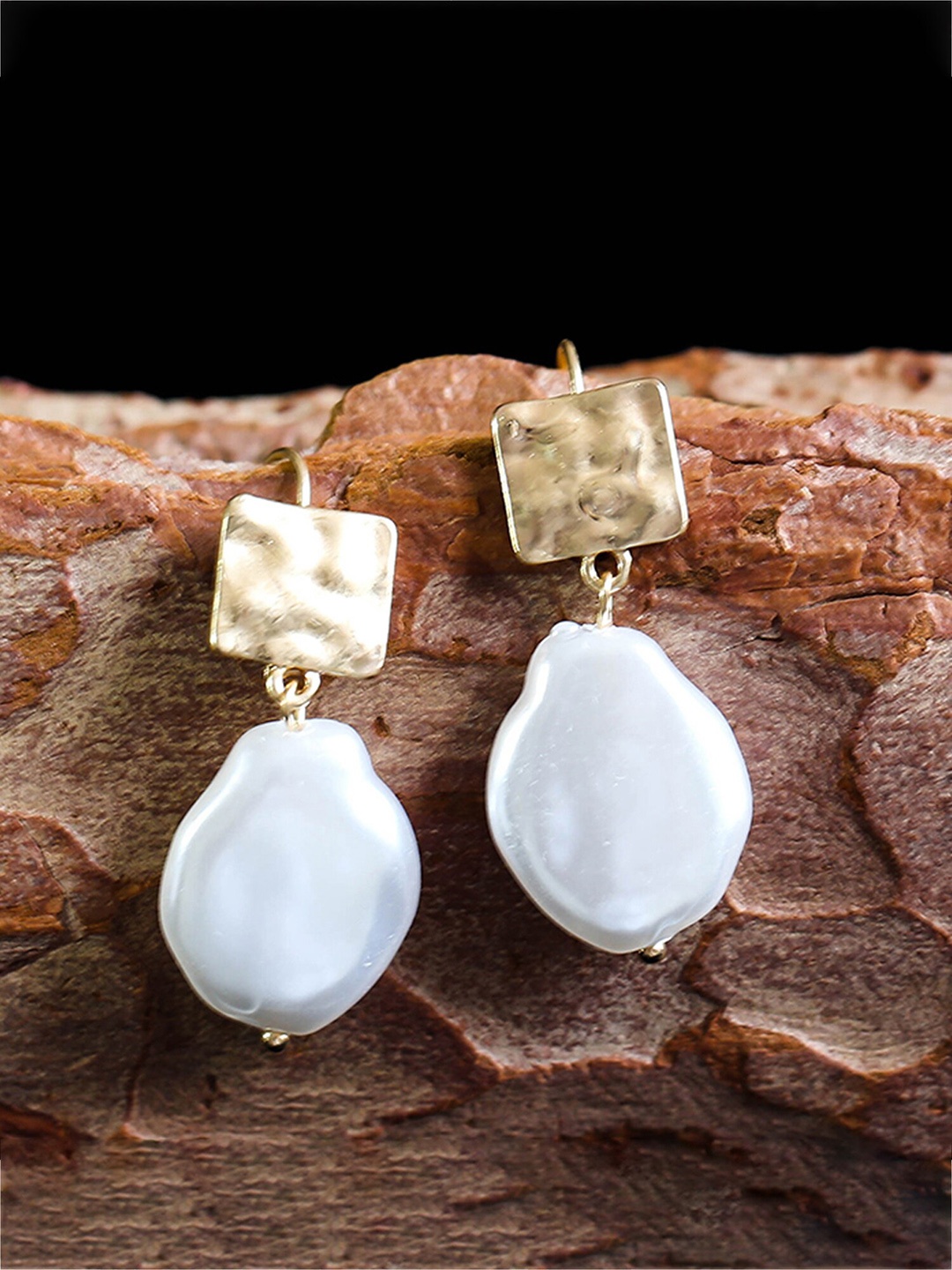 

Yellow Chimes Gold-Plated Contemporary Drop Earrings