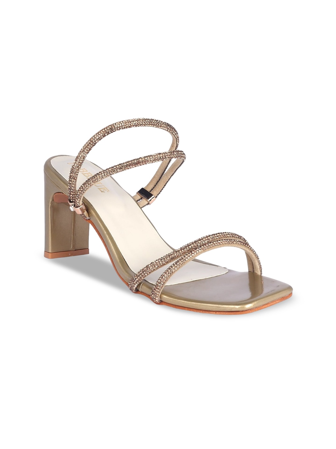 

FABBHUE Embellished Slim Heels, Gold