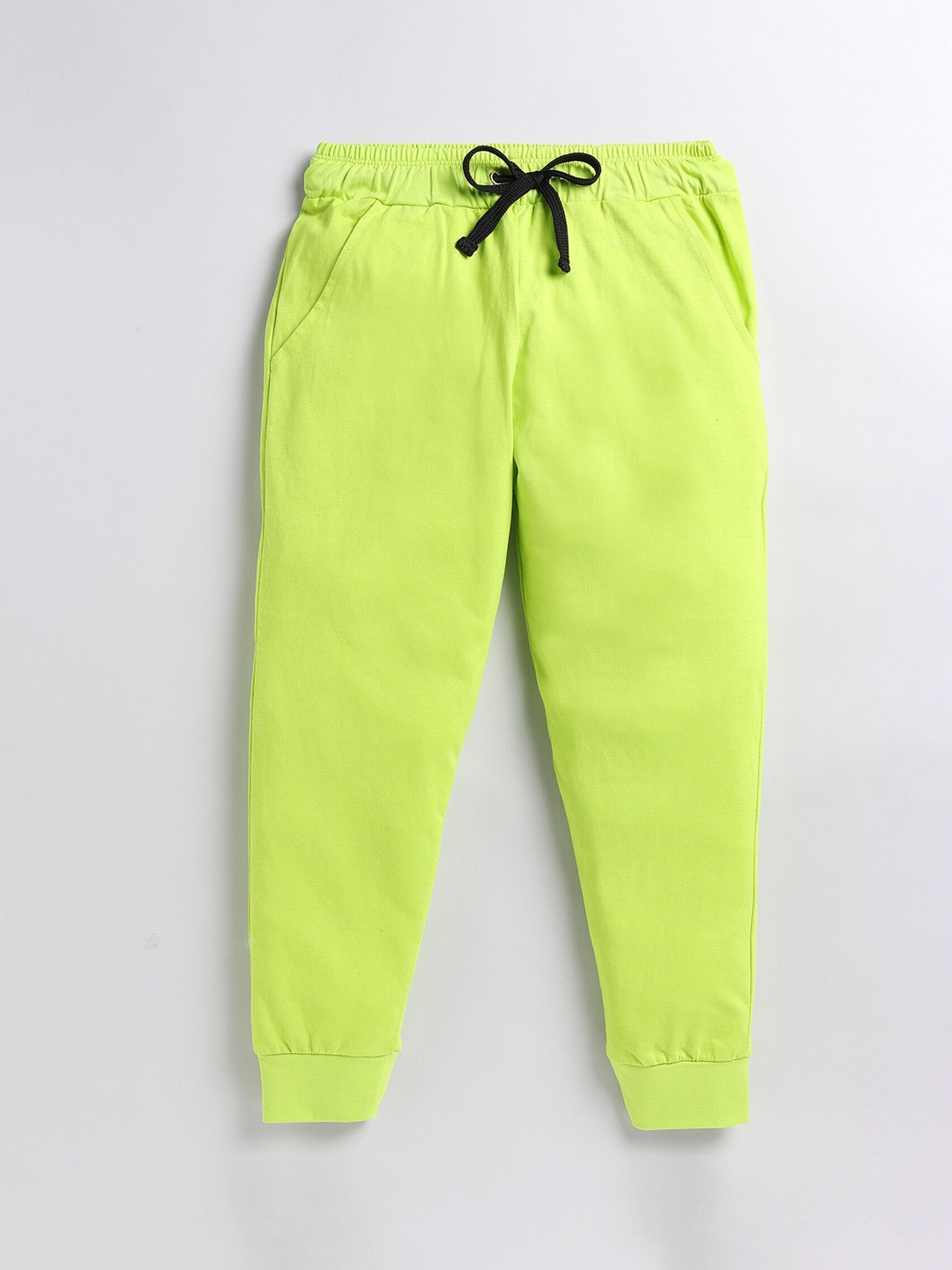 

SmartRAHO Boys Regular Fit Cotton Joggers, Lime green