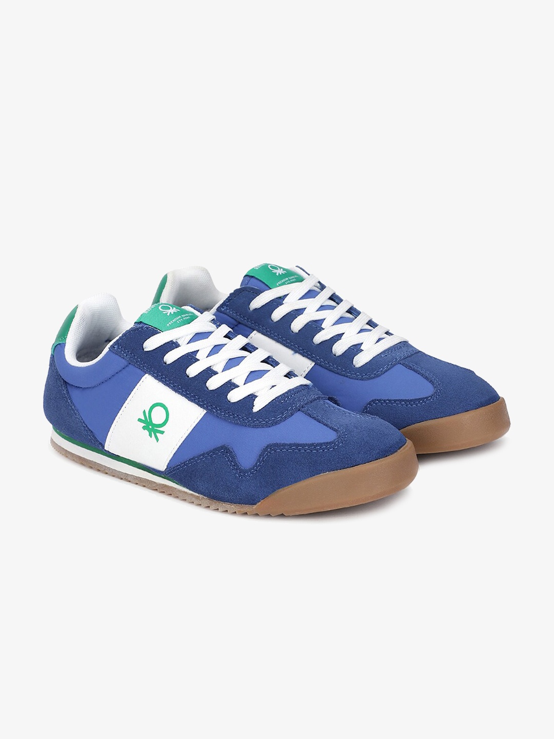 

United Colors of Benetton Men Colourblocked Suede Lightweight Sneakers, Blue