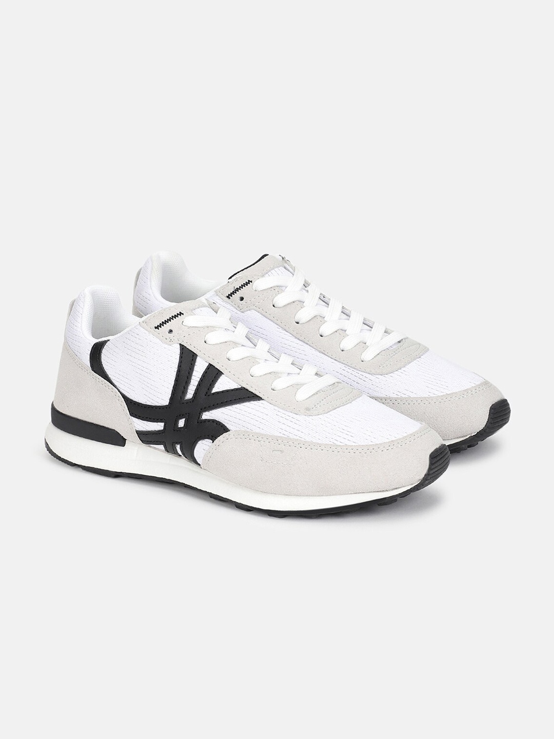

United Colors of Benetton Men Colourblocked Suede Lightweight Sneakers, White