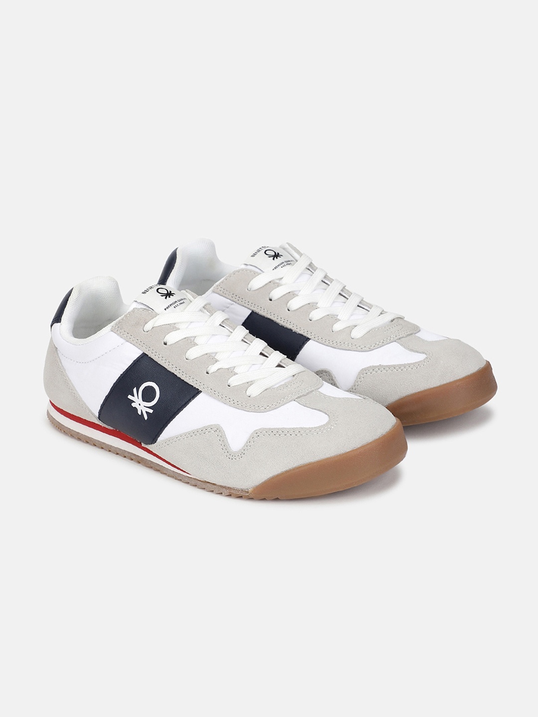 

United Colors of Benetton Men Colourblocked Suede Lightweight Sneakers, White