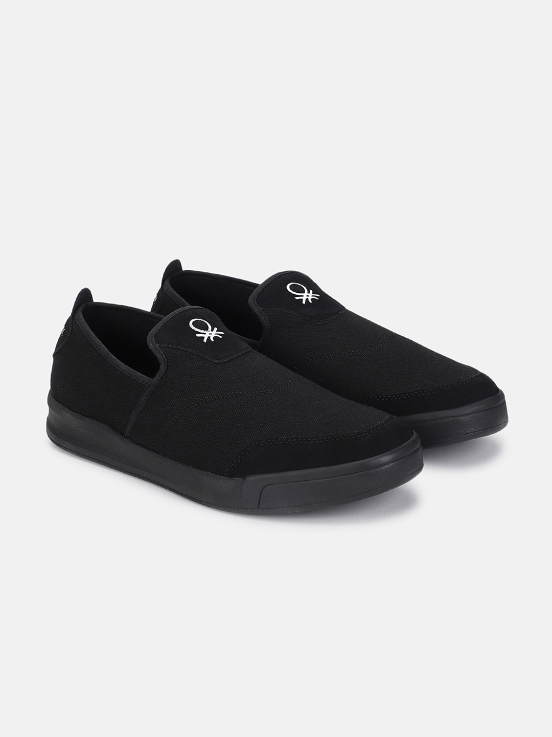 

United Colors of Benetton Men Lightweight Slip-On Sneakers, Black
