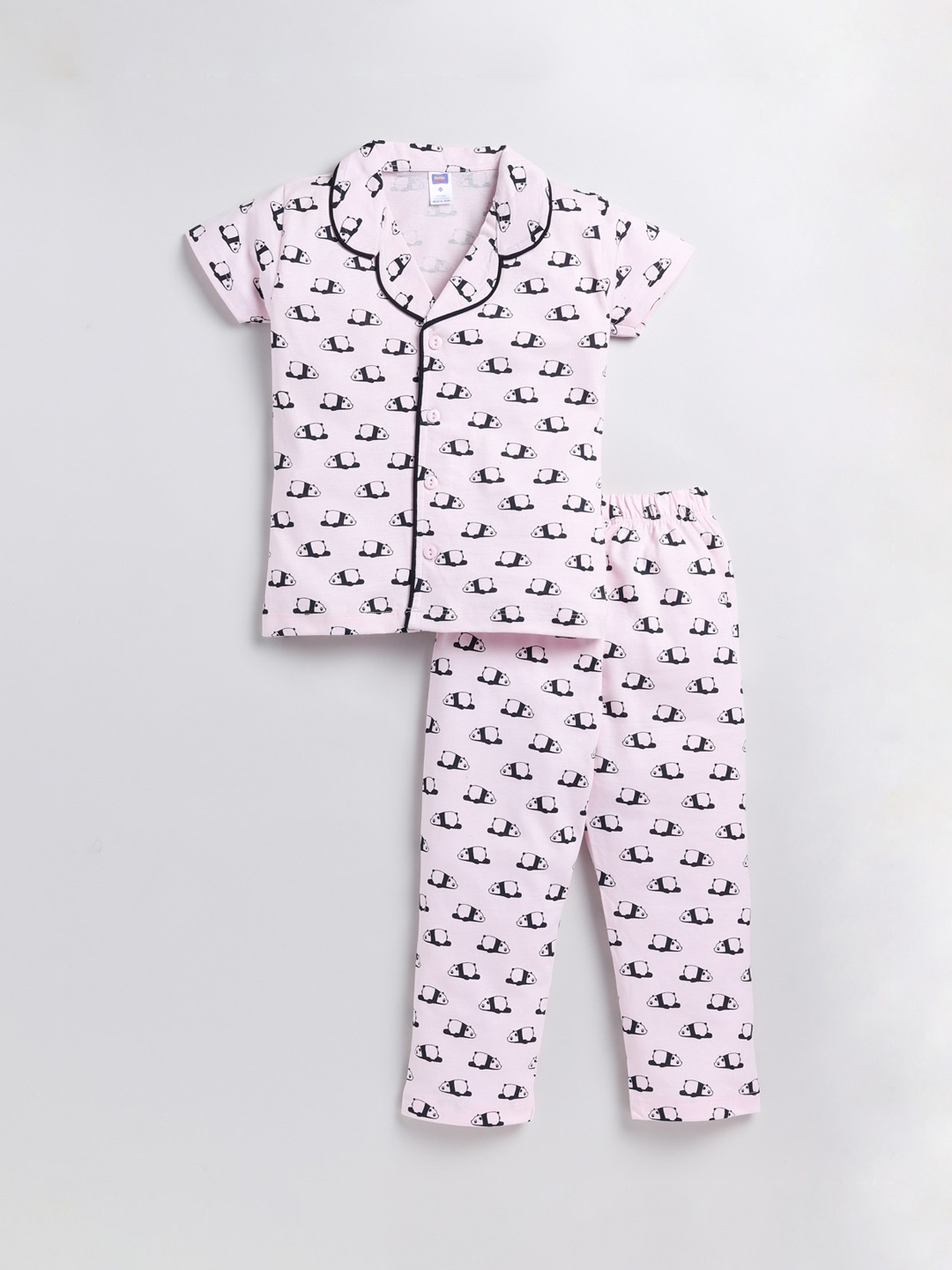 

Nottie Planet Girls Conversational Printed Pure Cotton Night Suit, Pink