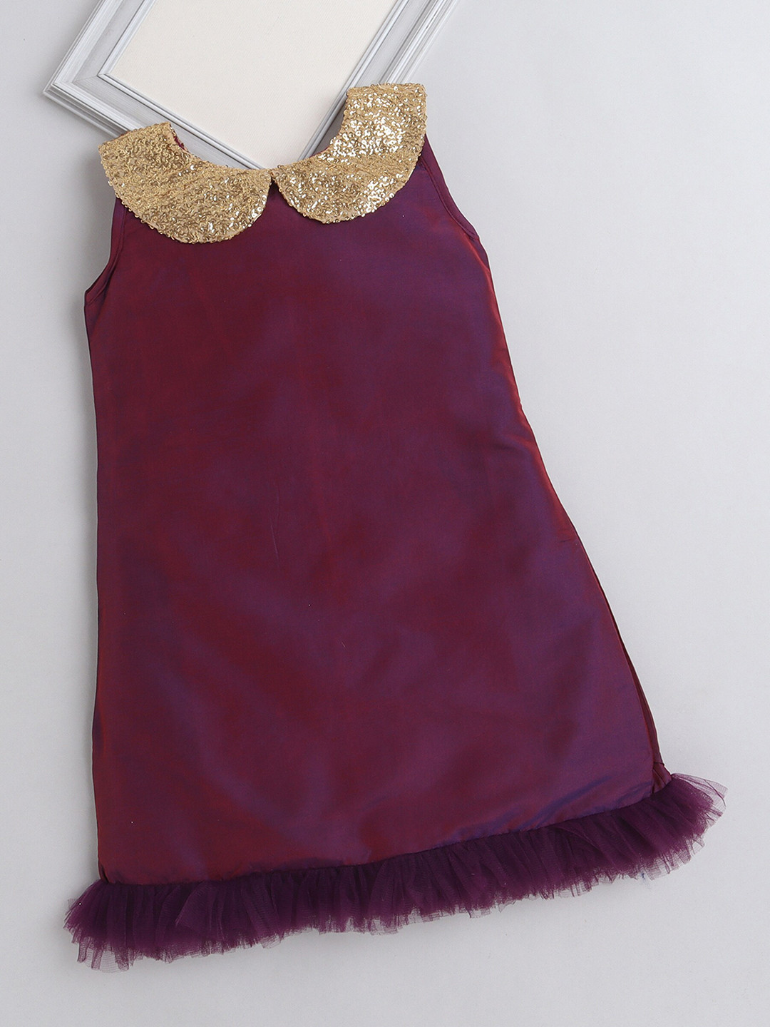 

The Magic Wand Purple Net A-Line Dress