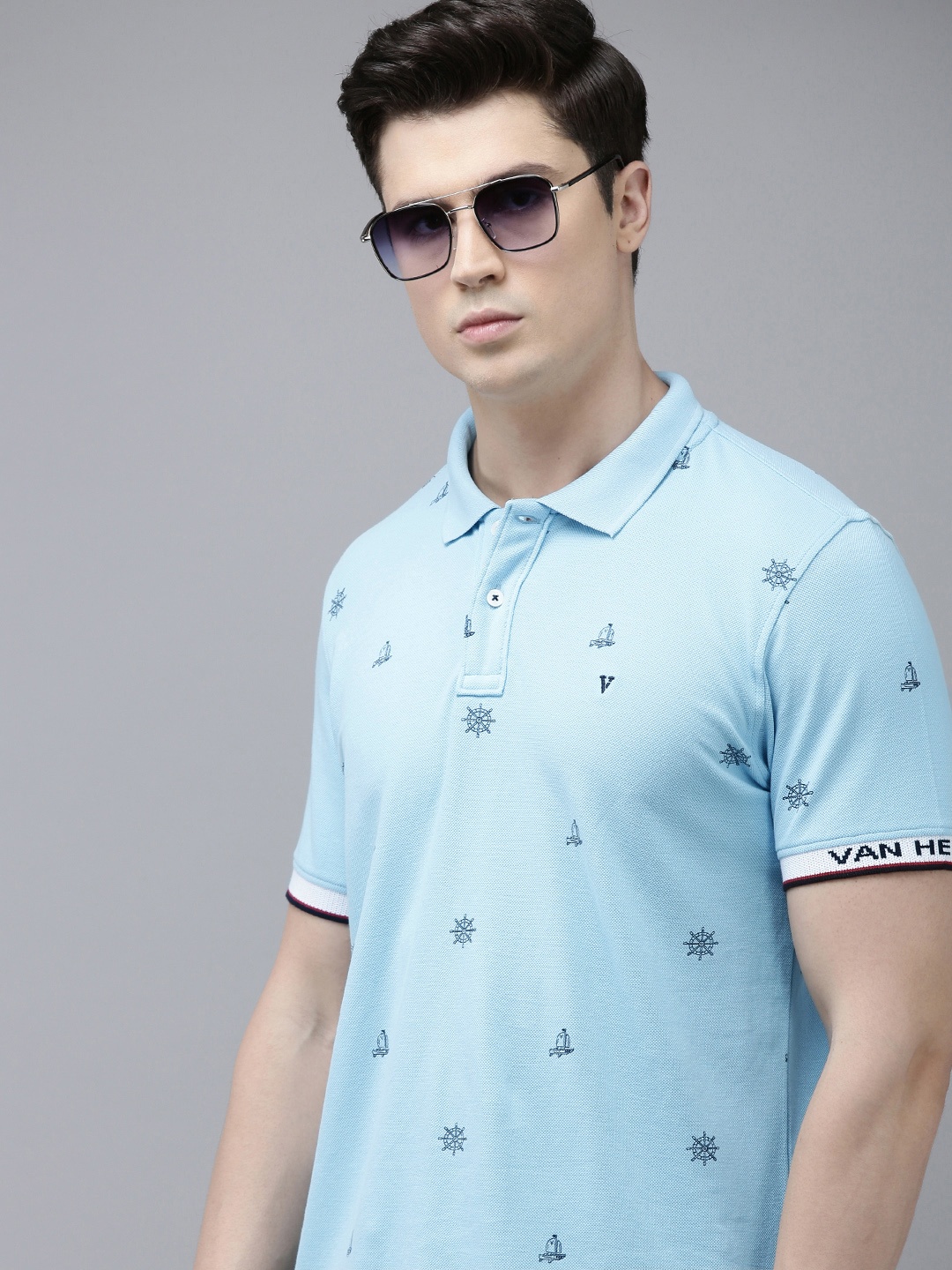 

Van Heusen Sport Men Printed Polo Collar T-shirt, Blue