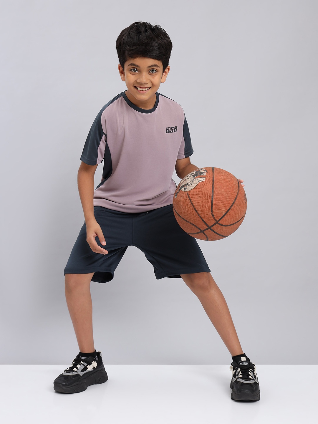 

Technosport Boys Colourblocked Antimicrobial Slim Fit Sports T-shirt, Pink