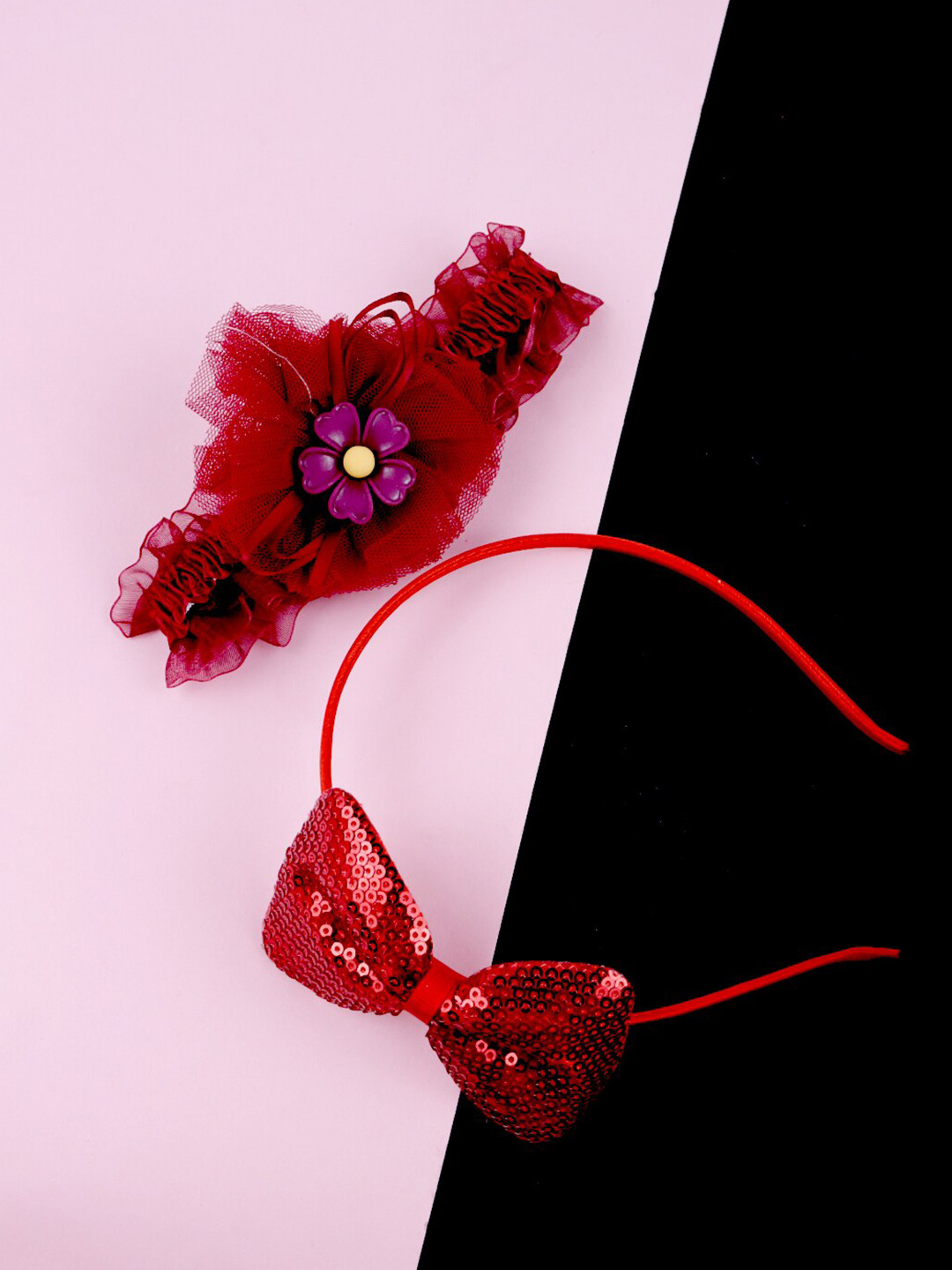 

FIMBUL Girls Set Of 2 Headbands Hair Accessories, Red