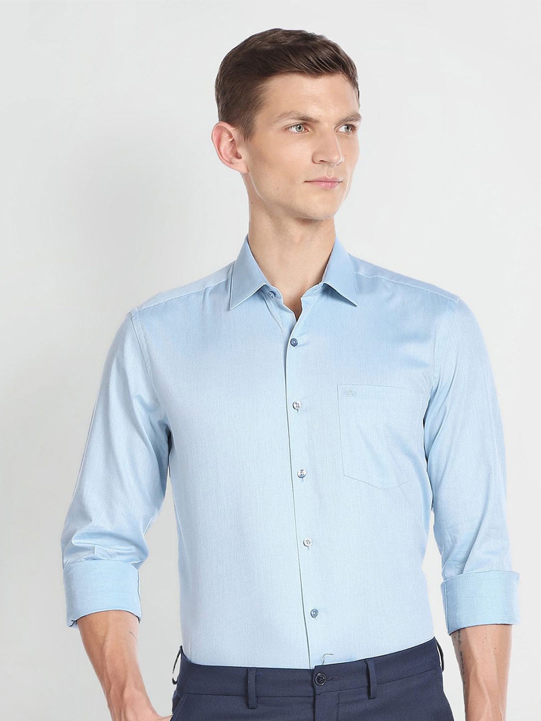

Arrow Spread Collar Pure Cotton Shirt, Blue