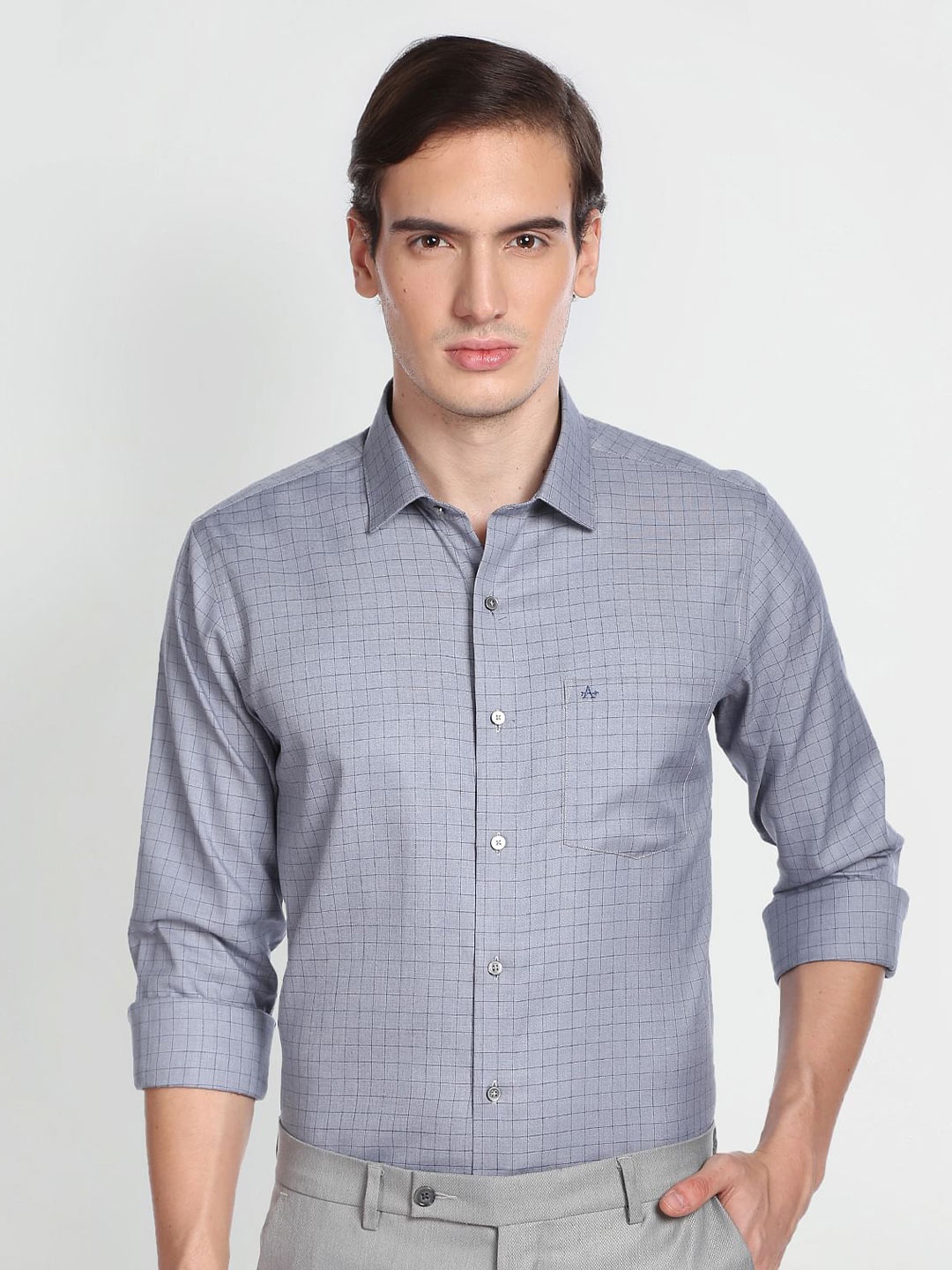 

Arrow Other Checks Cotton Casual Shirt, Grey