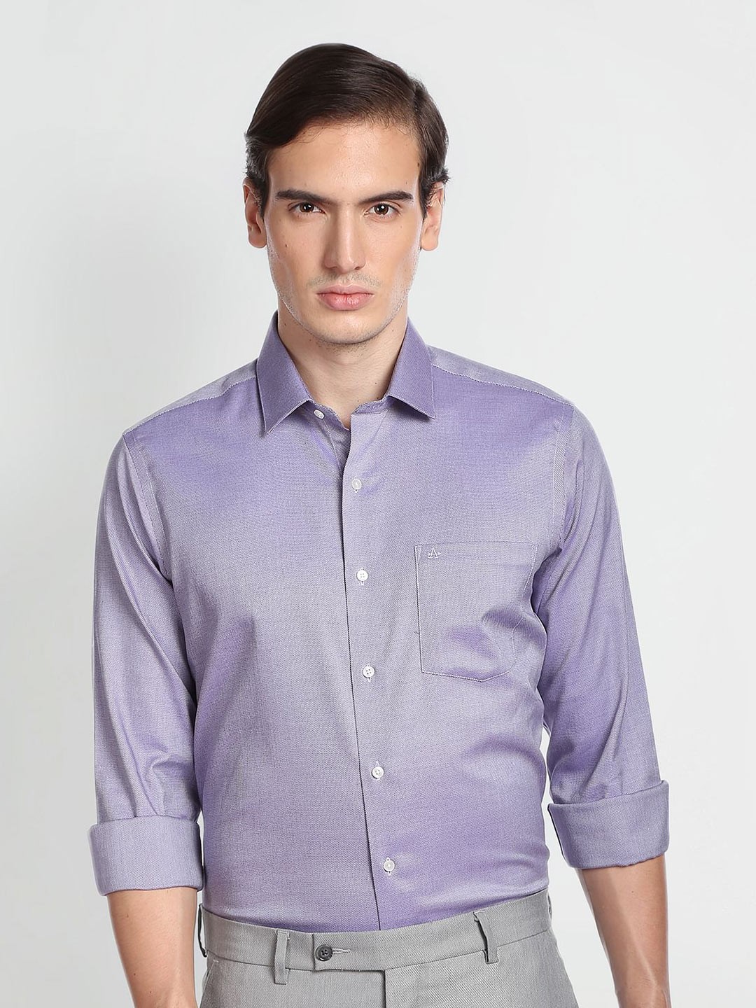 

Arrow Spread Collar Cotton Casual Shirt, Lavender