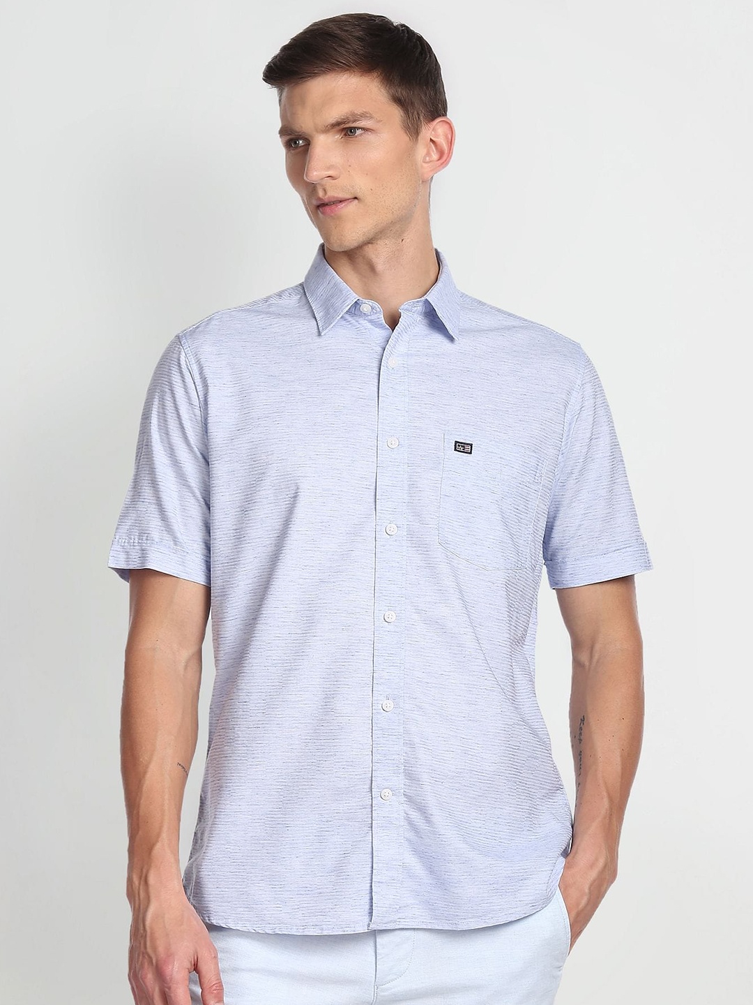

Arrow Sport Horizontal Striped Cotton Casual Shirt, Blue