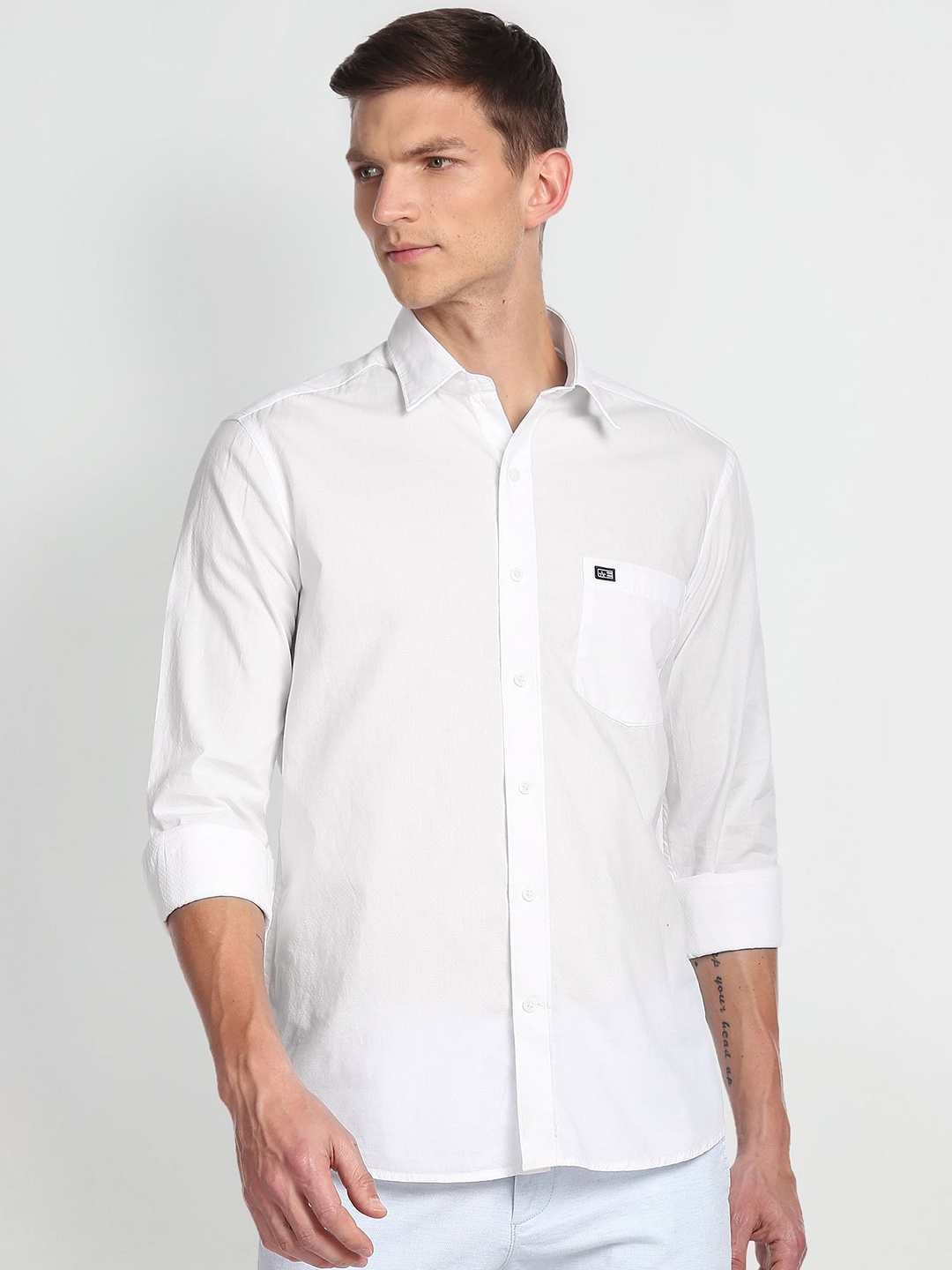 

Arrow Sport Spread Collar Slim Fit Cotton Casual Shirt, White