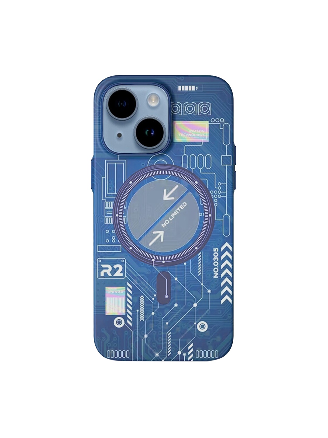 

TREEMODA Printed iPhone 14 Mobile Back Case, Blue