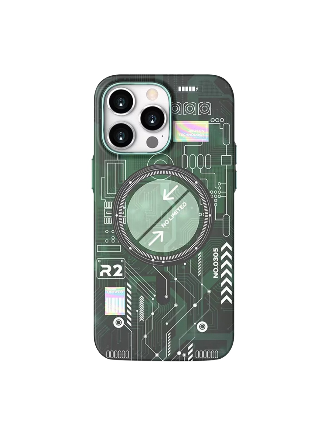 

TREEMODA Printed iPhone 14 Pro Mobile Back Case, Green