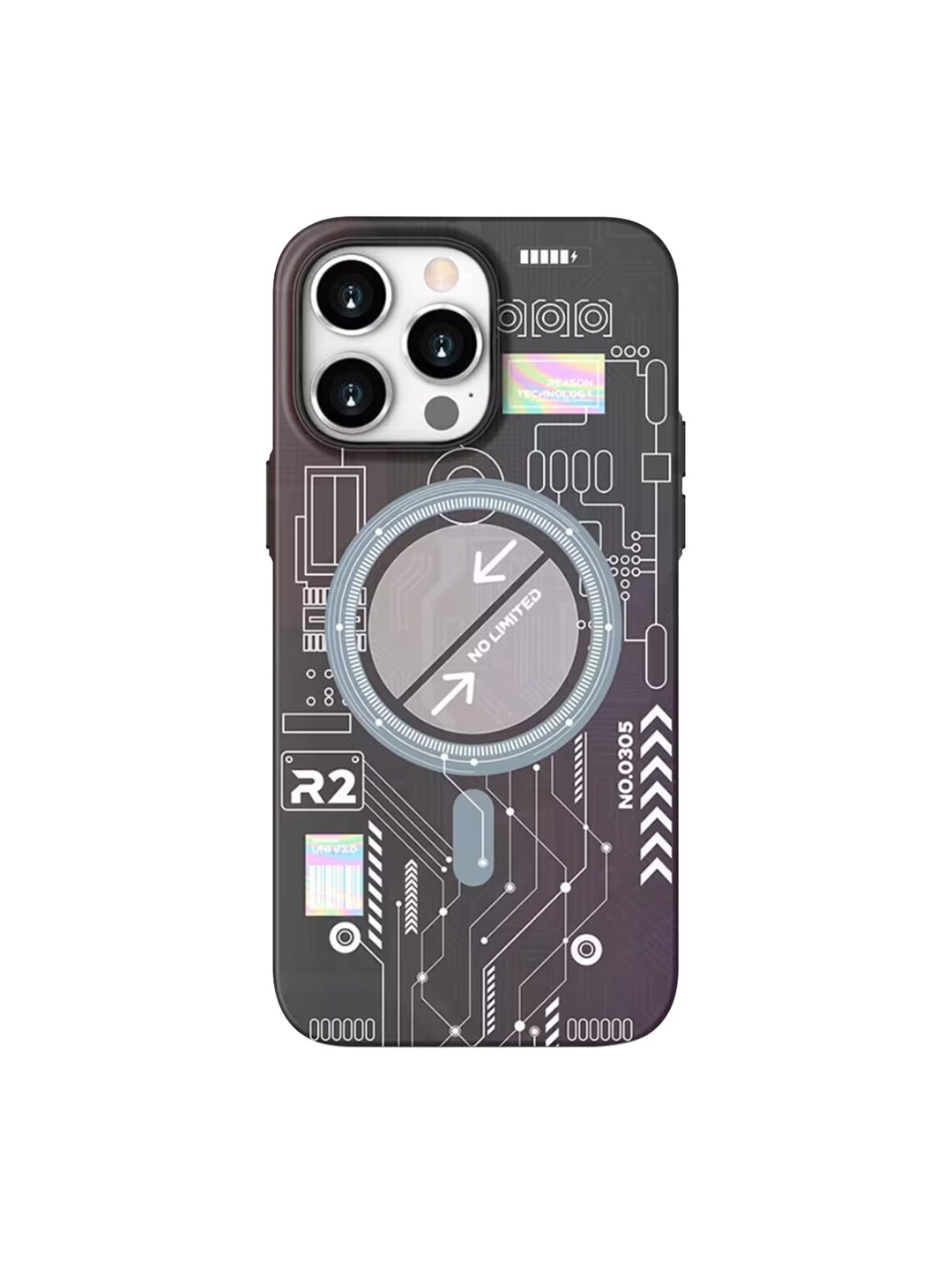 

TREEMODA Printed iPhone 14 Pro Mobile Back Case, Grey