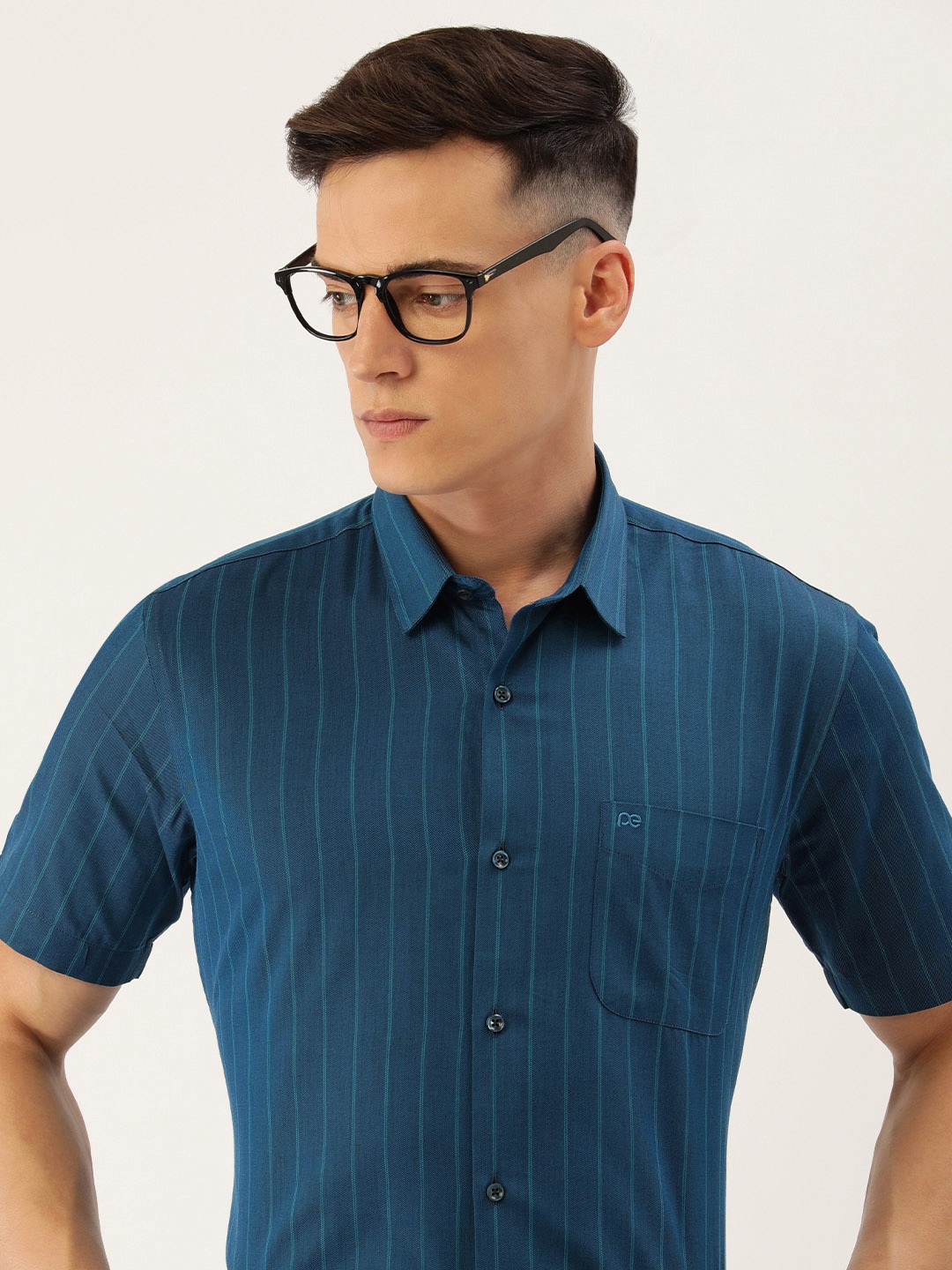 

Peter England Men Navy Blue Opaque Casual Shirt
