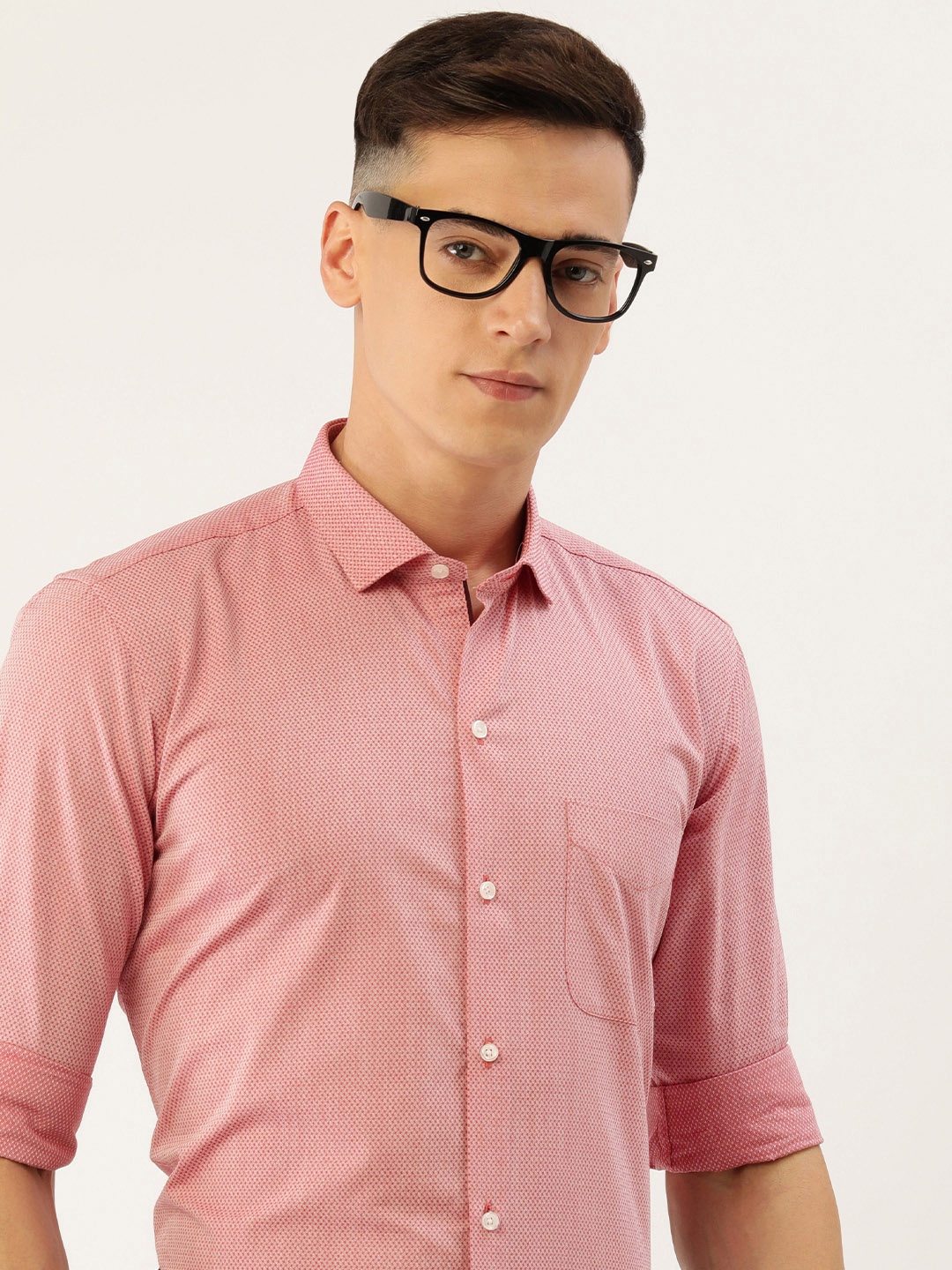 

Peter England Men Pink Opaque Casual Shirt