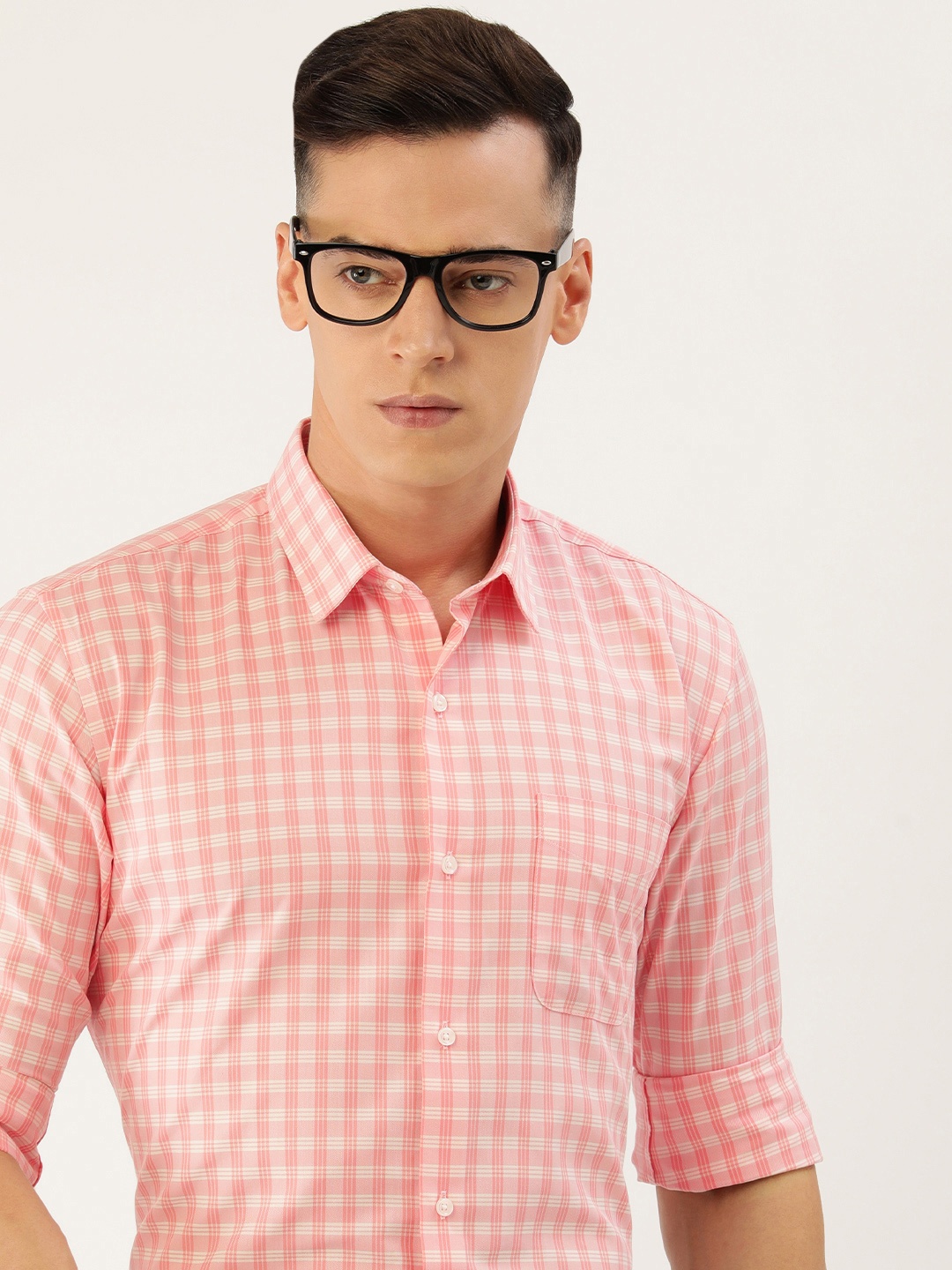 

Peter England Men Pink Opaque Casual Shirt