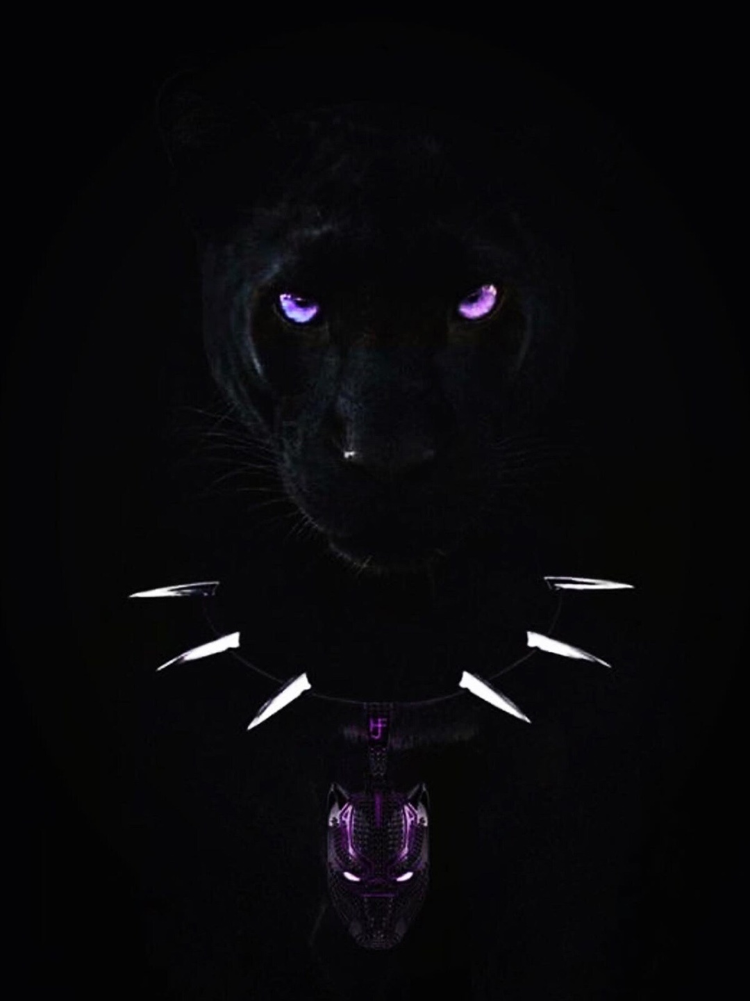 

HIFLYER JEWELS Cubic Zirconia-Studded Iced Out Black Panther Pendant
