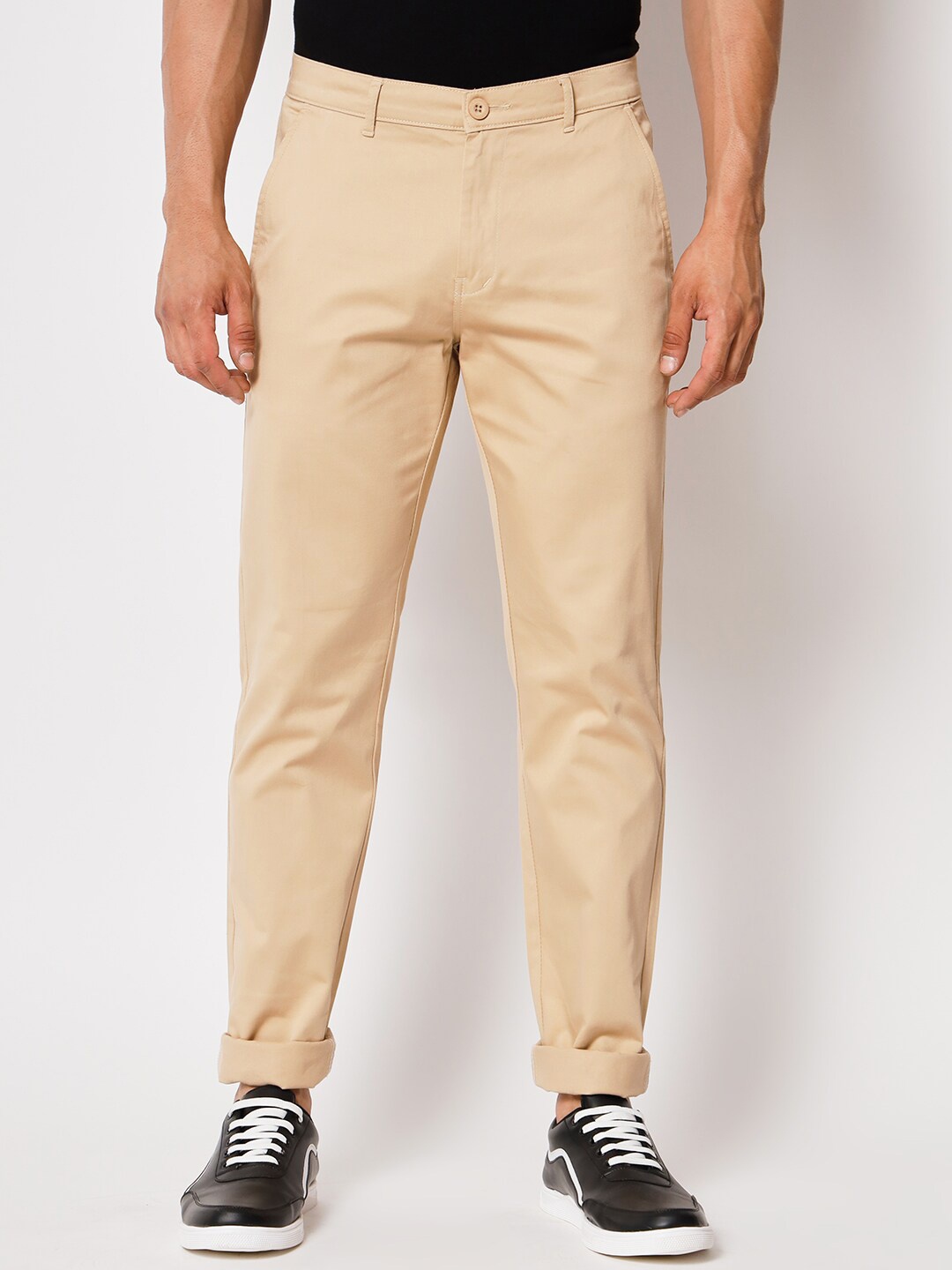 

Harvard Men Khaki Mid-Rise Plain Chinos Trousers