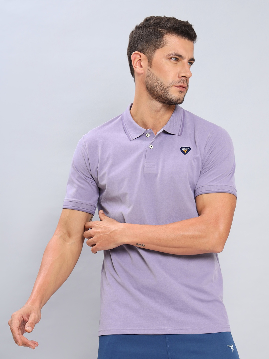 

Technosport Polo Collar Antimicrobial Slim Fit Sports T-Shirt, Lavender