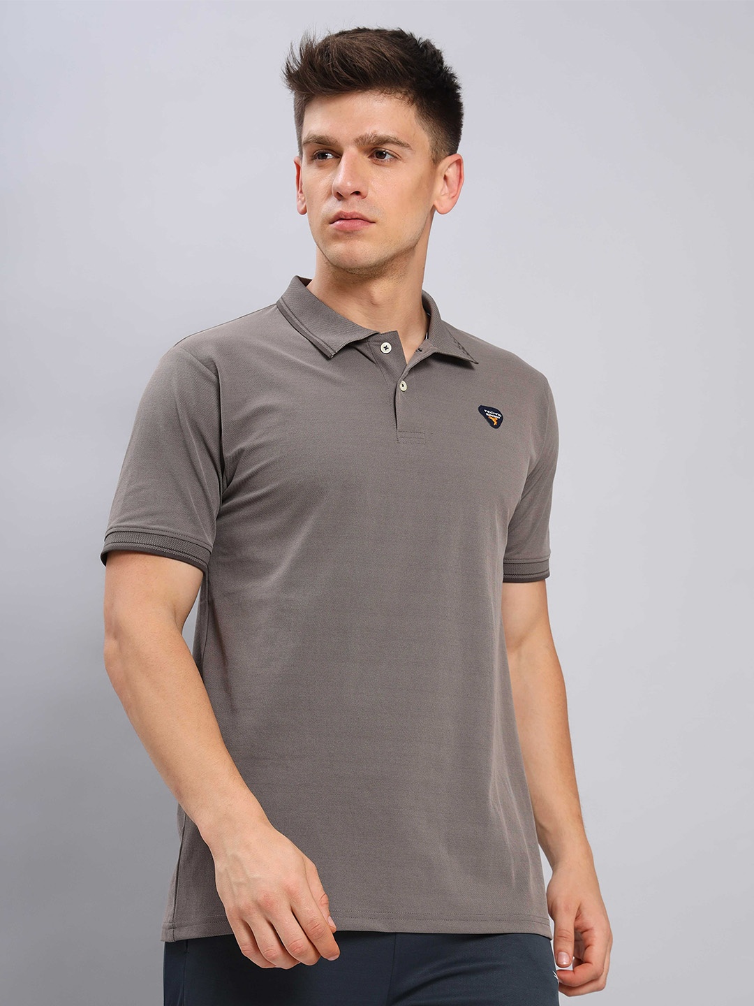 

Technosport Polo Collar Antimicrobial Slim Fit Sports T-Shirt, Grey