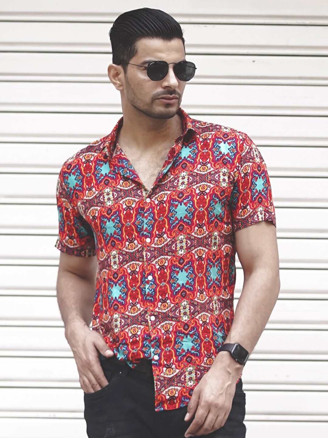 

Powerlook Ethnic Motifs Printed Short Sleeve Casual Shirt, Multi