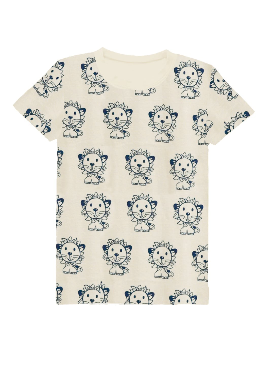 

A T U N Boys Conversational Printed Round Neck Cotton T-shirt, Cream