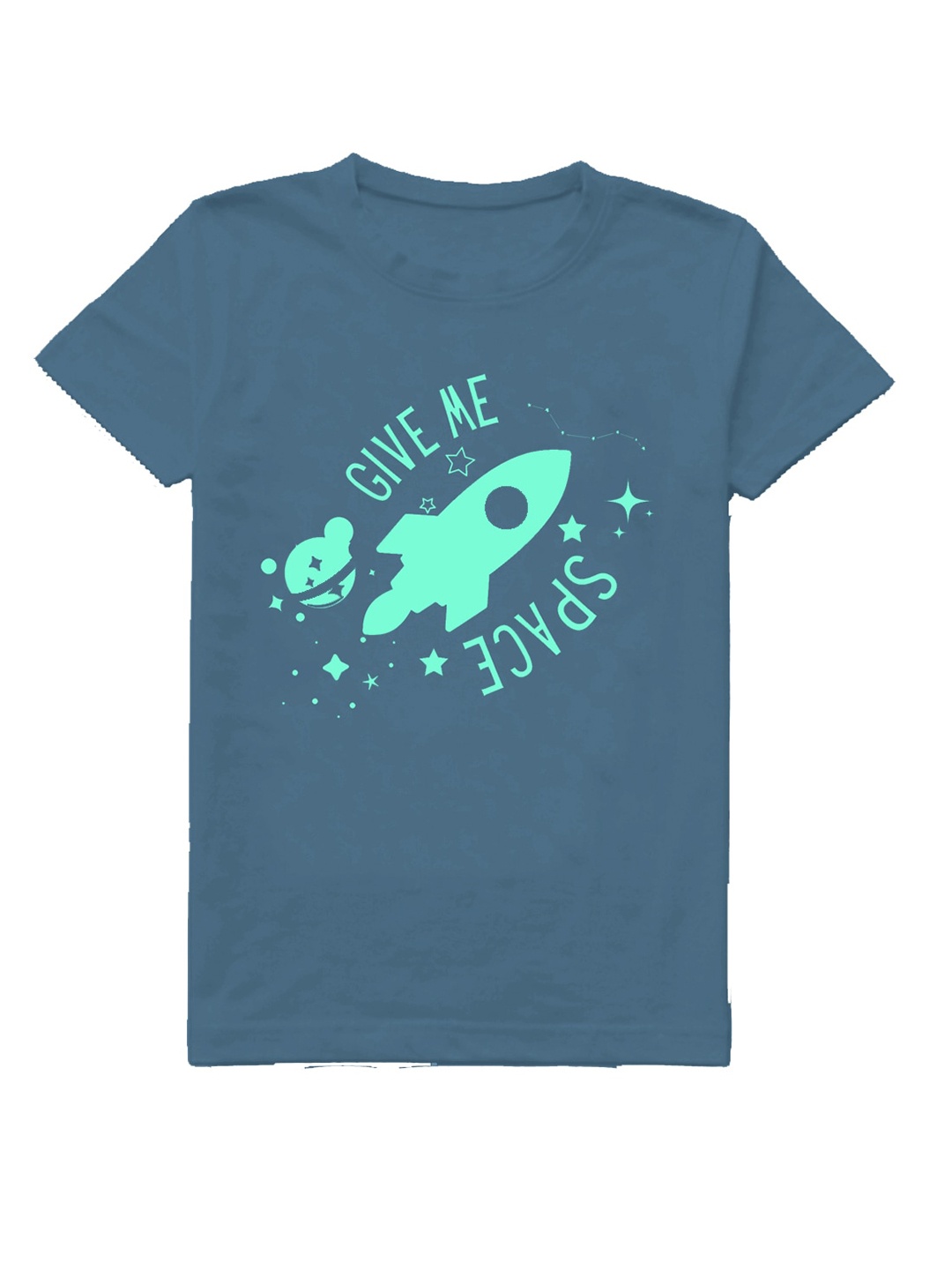 

A T U N Boys Graphic Printed Round Neck Cotton T-shirt, Blue