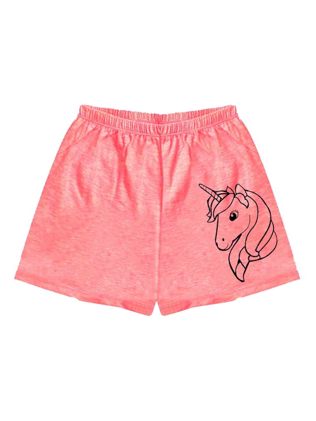 

A.T.U.N. Girls Graphic Printed Mid-Rise Cotton Shorts, Coral