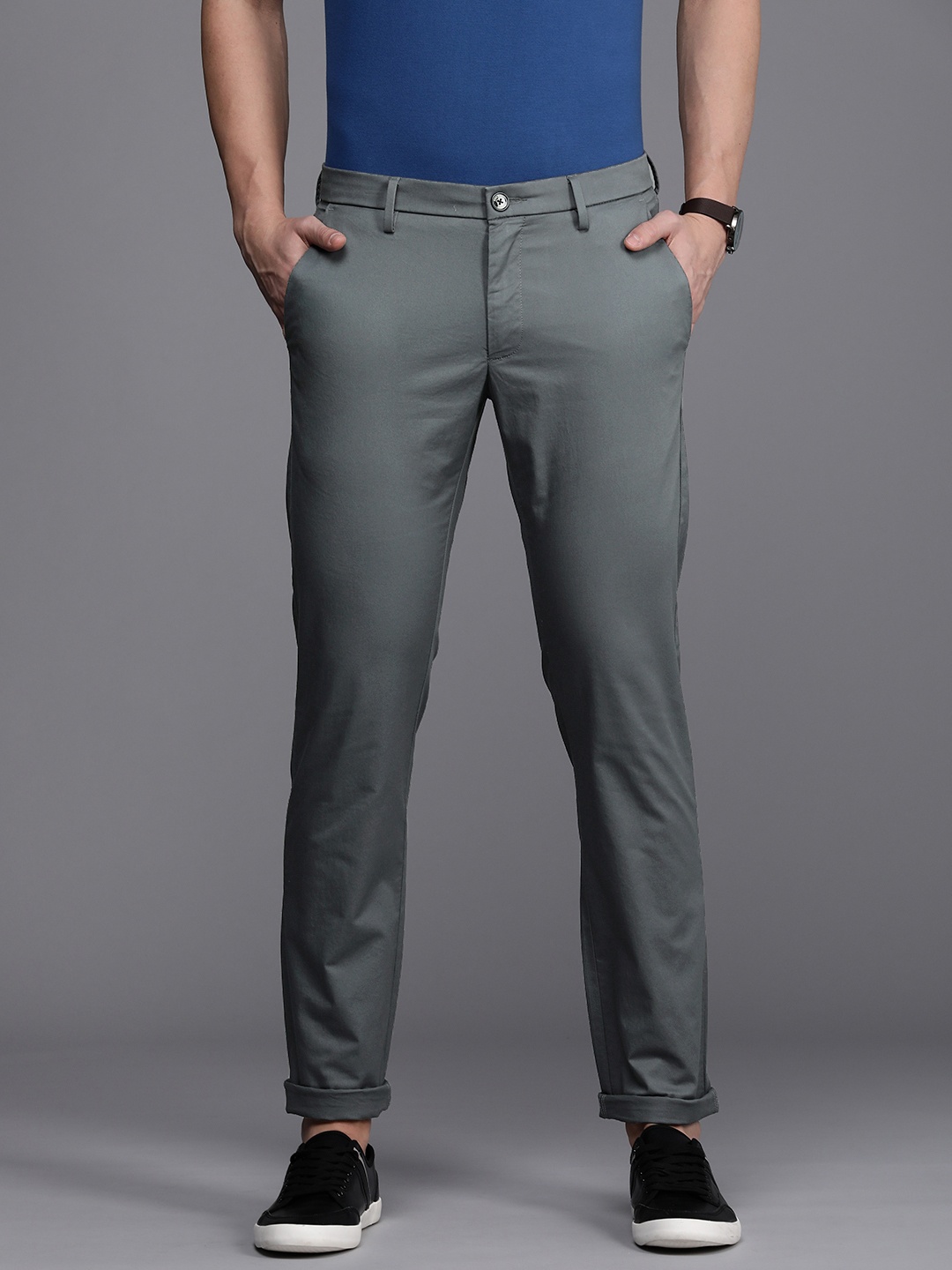 

Allen Solly Men Slim Fit Trousers, Grey