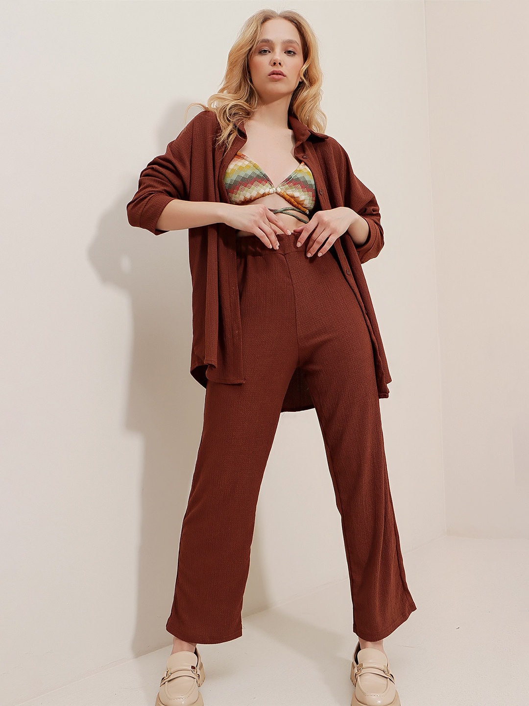 

Trend Alacati stili Opaque Casual Shirt, Brown
