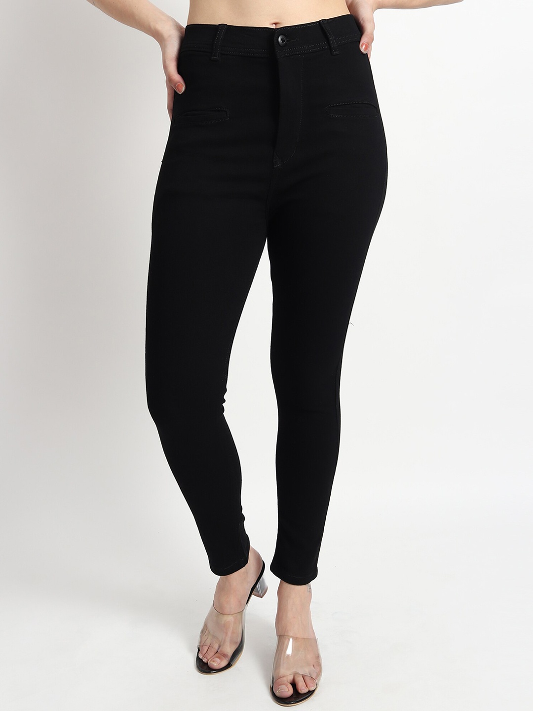 

TYFFYN Women Jean Slim Fit High-Rise Stretchable Jeans, Black