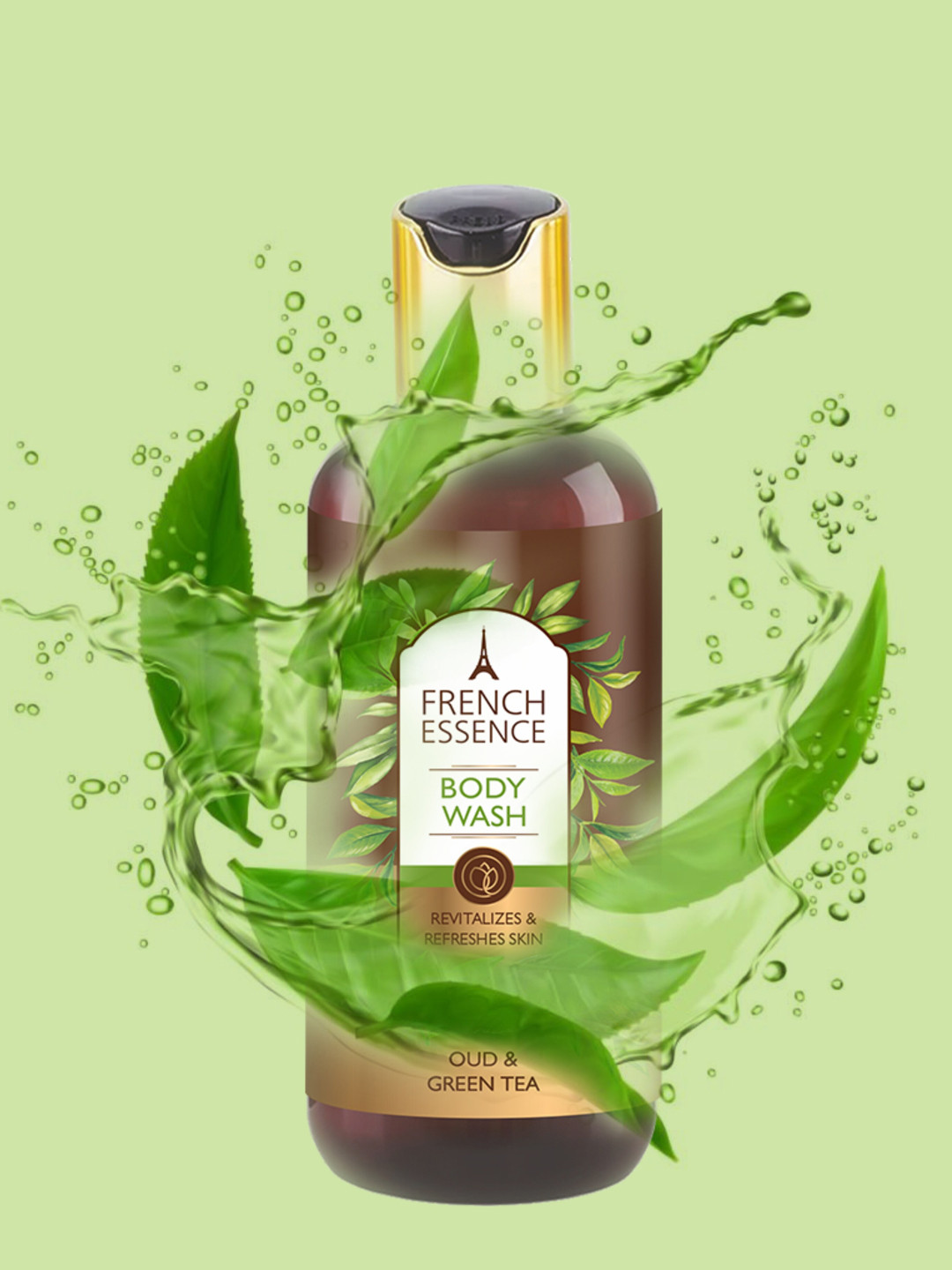 

FRENCH ESSENCE Set of Oud & Green Tea Body Wash 300ml + Desire Perfume Body Spray 120ml, Multi