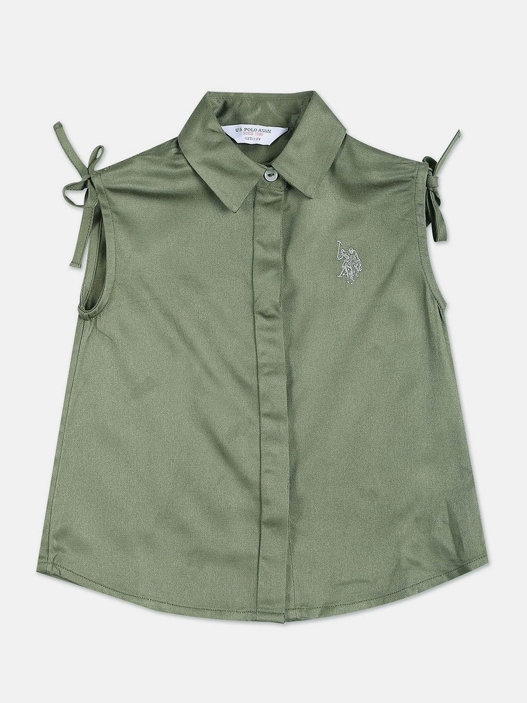 

U.S. Polo Assn. Kids Girls Sleeveless Shirt Style Top, Green