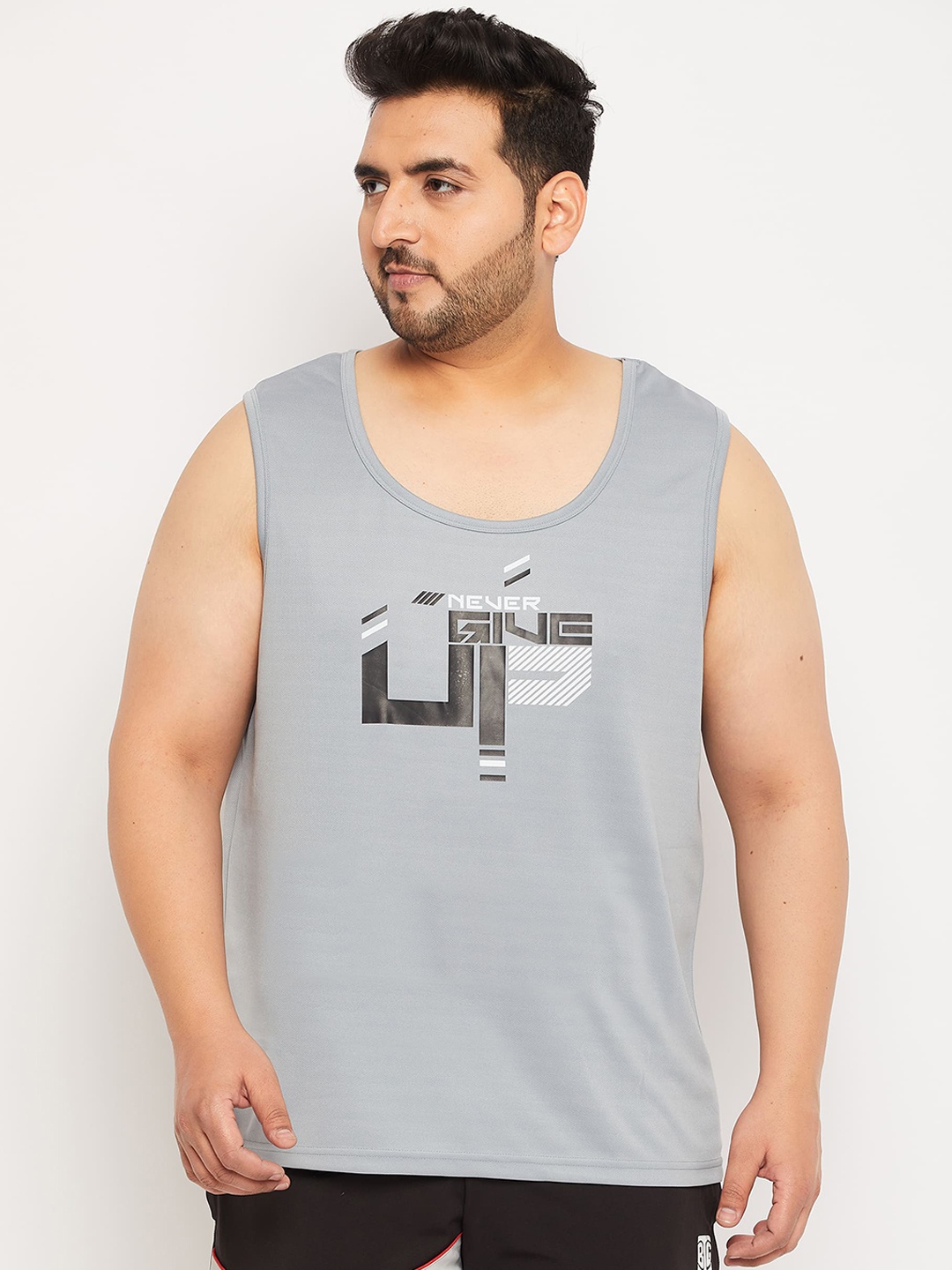 

bigbanana Plus Size Printed Gym Innerwear Vest, Grey
