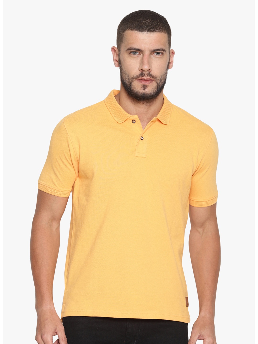 

Steenbok Polo Collar Pure Cotton Casual T-shirt, Yellow