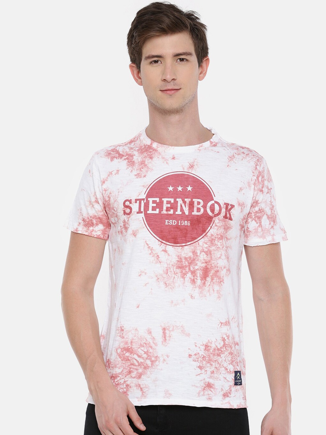 

Steenbok Tie & dye Pure Cotton T-shirt, Peach