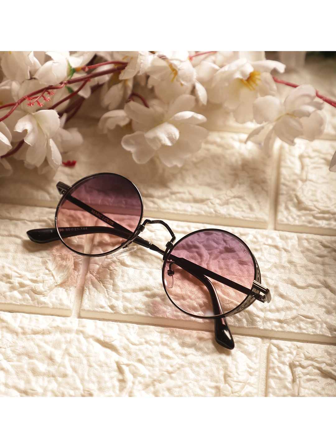 

MARC LOUIS Lens & Round Sunglasses With UV Protected Lens ML B85-30 GREY PINK 1 SG