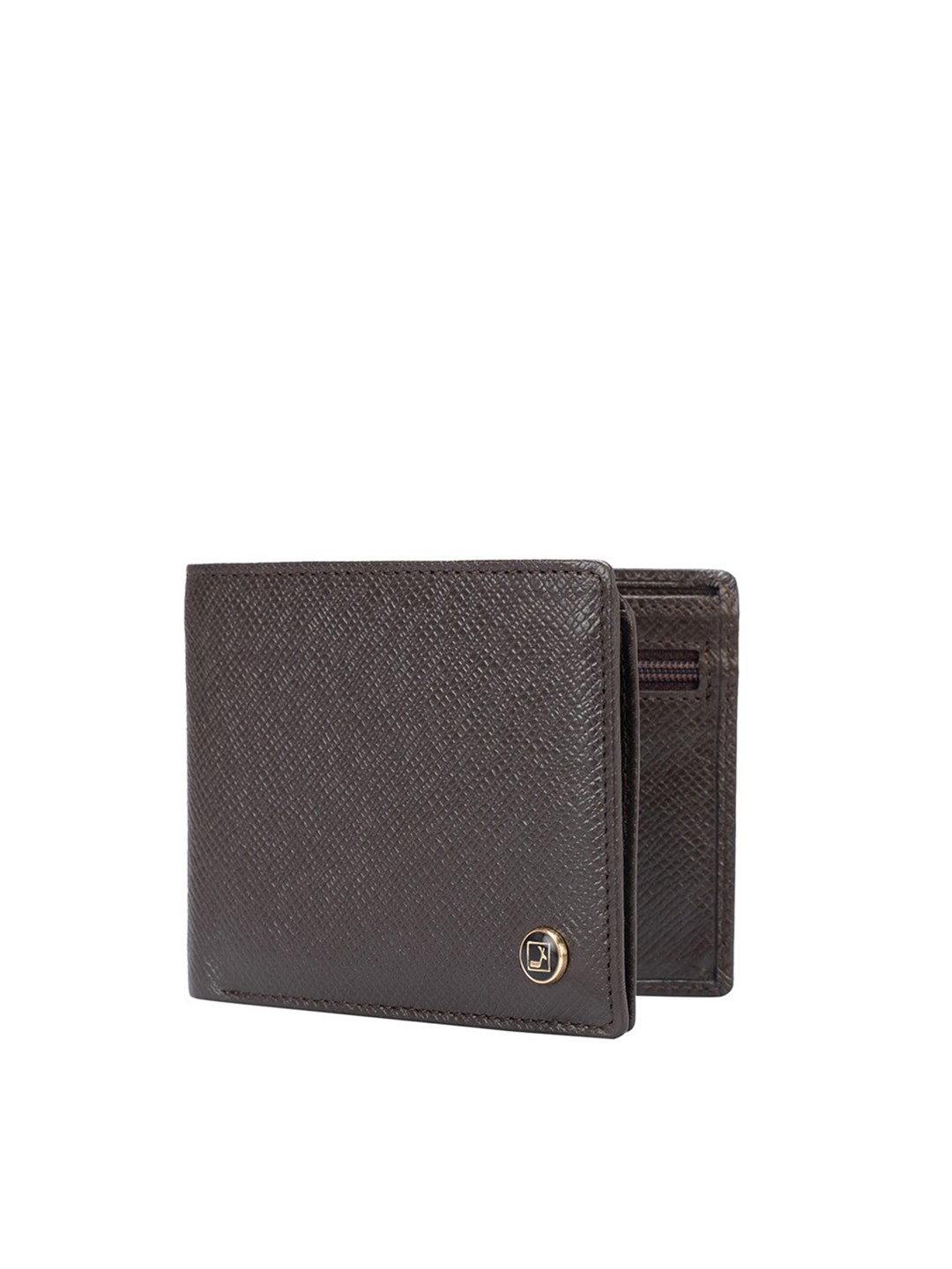 

Da Milano Men Abstract Textured Leather Two Fold Wallet, Brown