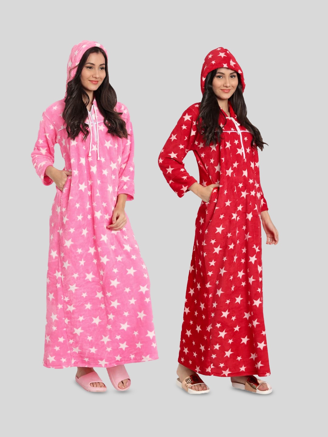 

PALIVAL Pack Of 2 Stars Printed Maxi Nightdress, Pink