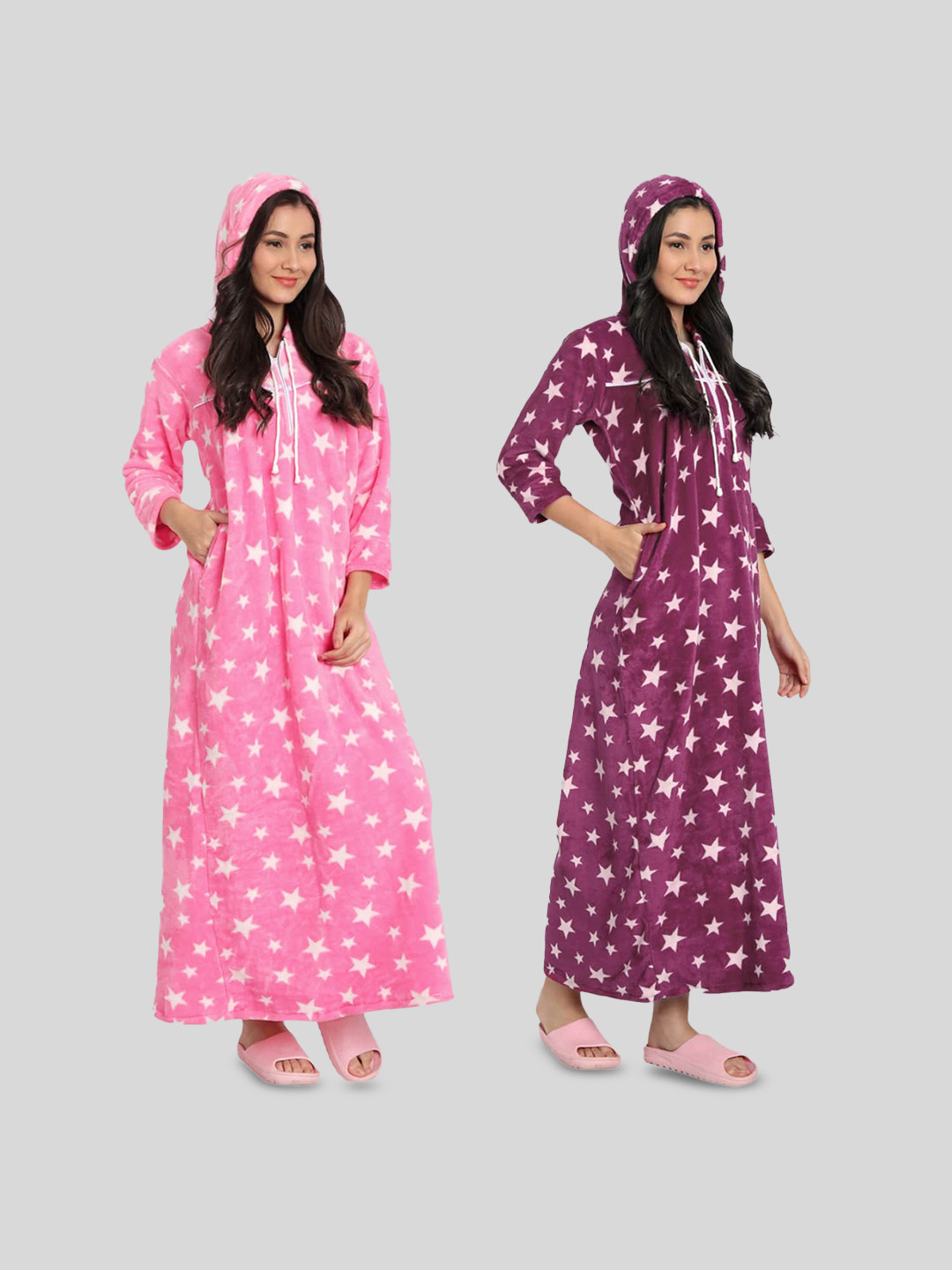 

PALIVAL Pack Of 2 Stars Printed Maxi Nightdress, Pink