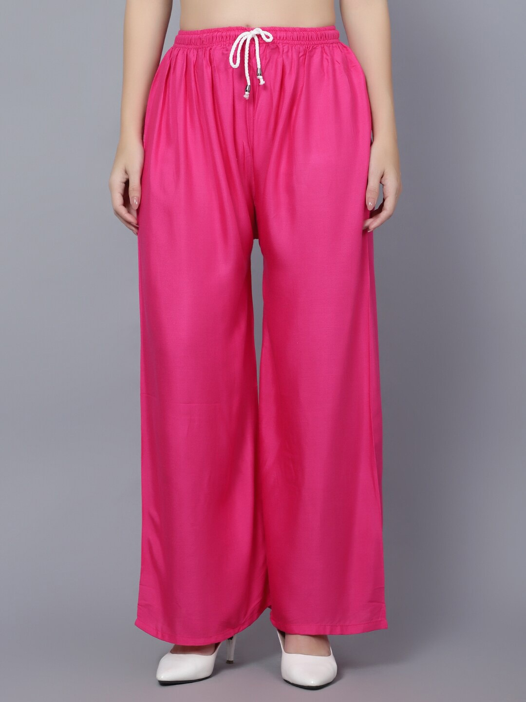 

Trendzmy Women Flared Plain Palazzos, Pink