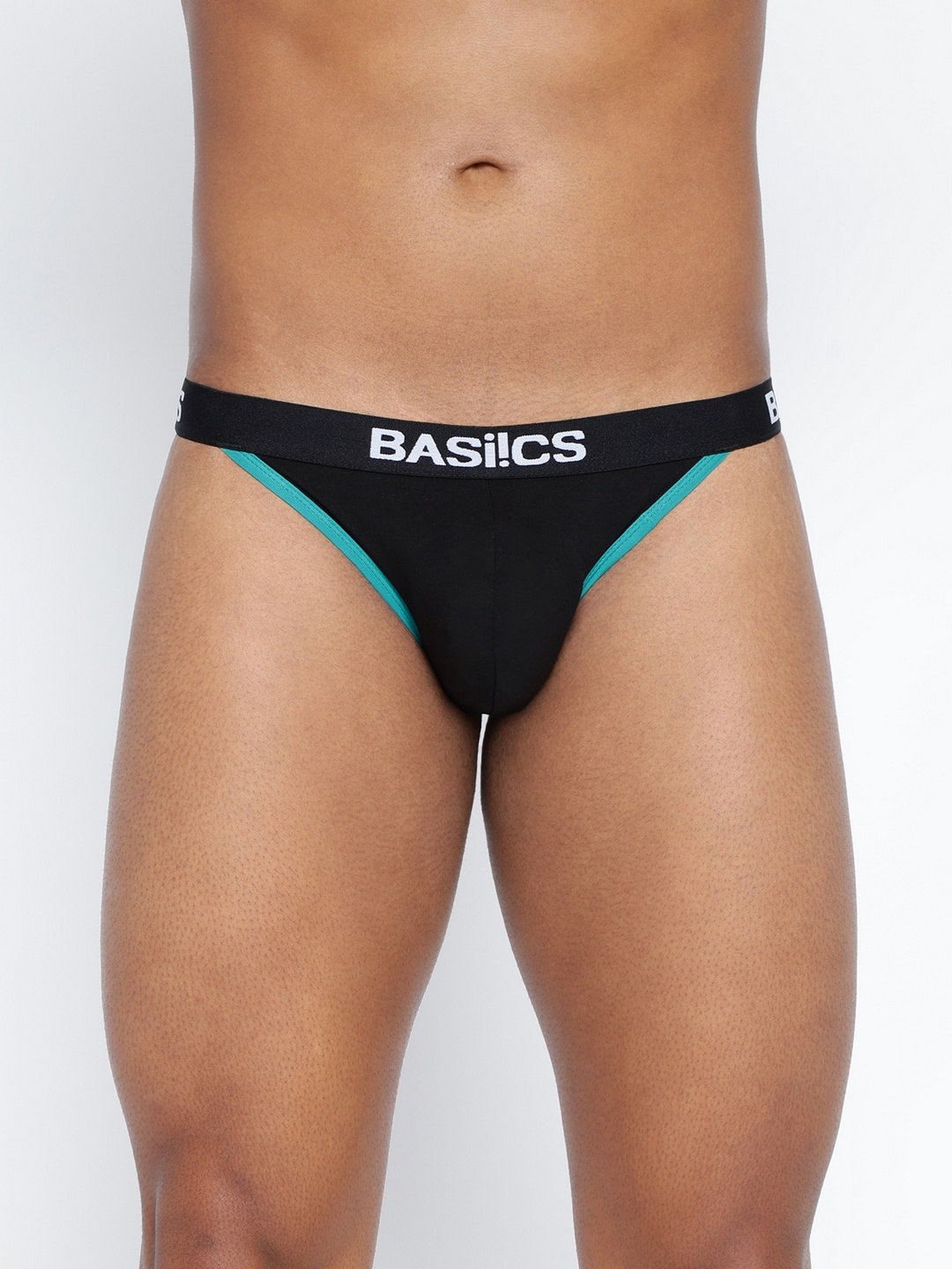 

BASIICS by La Intimo Men Low-Rise Thigh High Bikini Briefs, Black