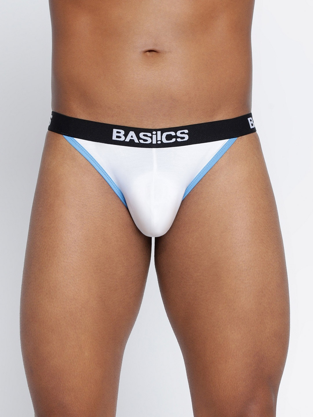 

BASIICS by La Intimo Men Low-Rise Thigh High Bikini Briefs, White