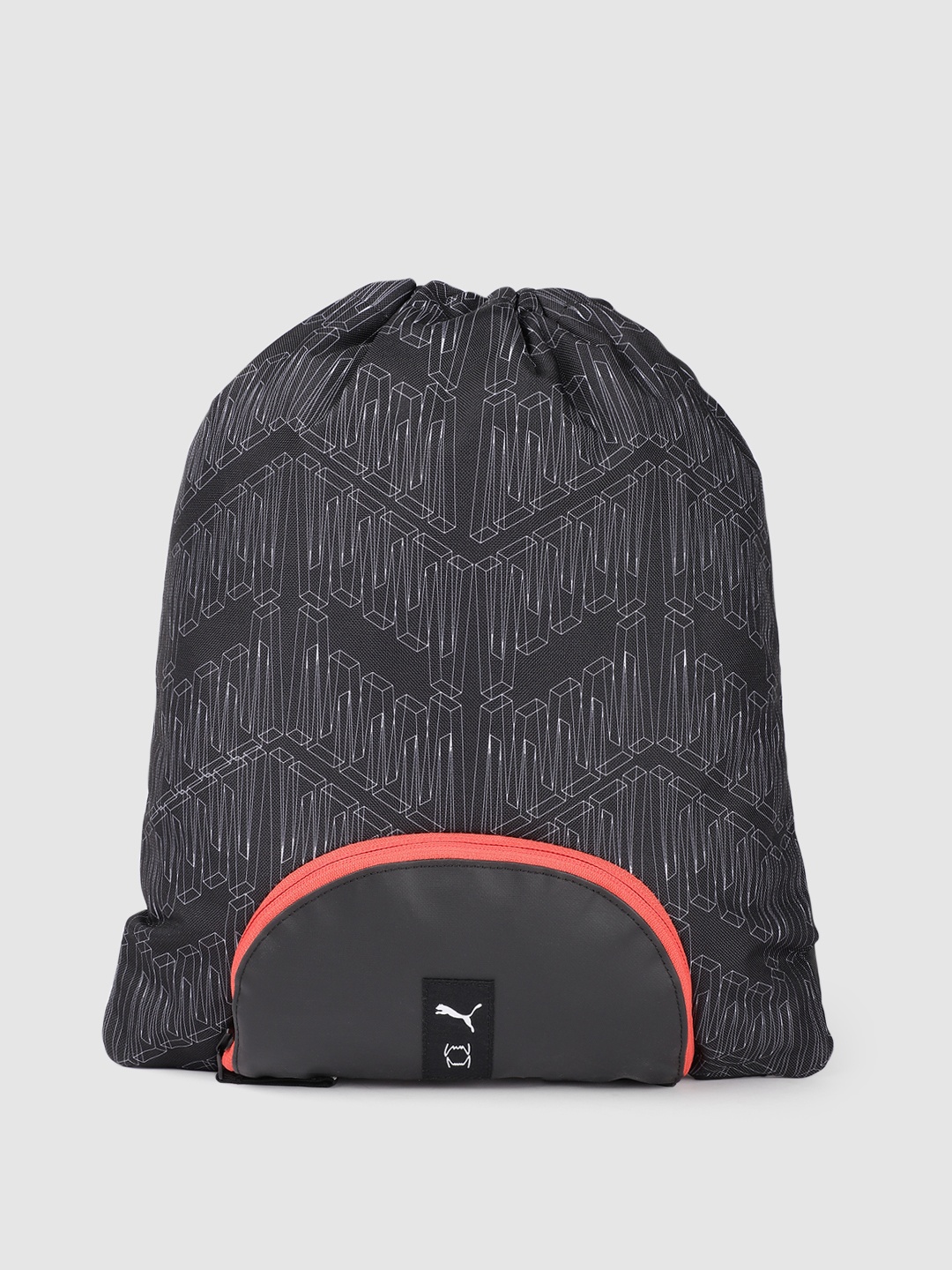 

Puma Unisex Basketball Geometric Printed Gym Sack, Black