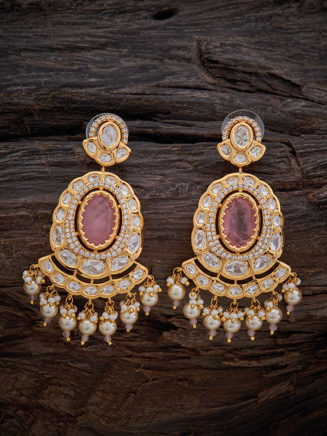 

Kushal's Fashion Jewellery Gold-Plated Oval Drop Earrings