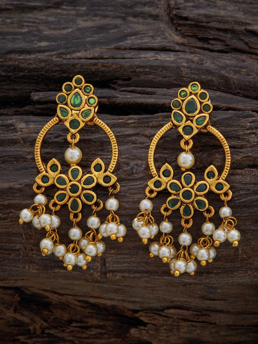 

Kushal's Fashion Jewellery Floral Drop Earrings, Green